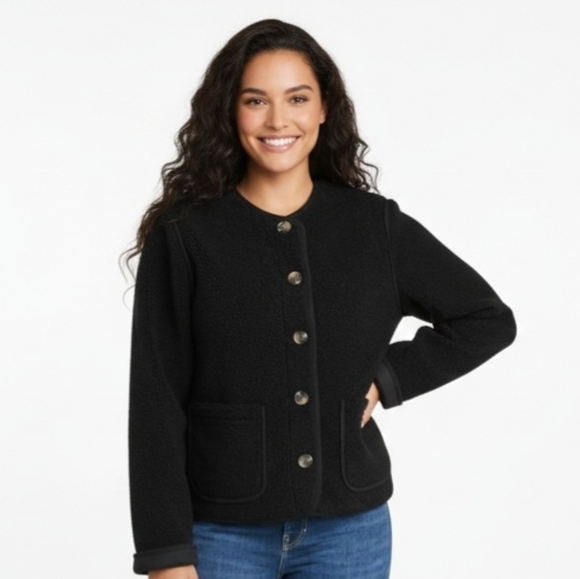 Briggs New York Women's Reversible Sherpa and Suede Jacket NWT - Picture 3 of 11